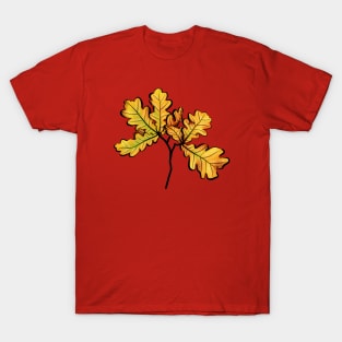 Oak Leaves Autumnal Botanical Art T-Shirt